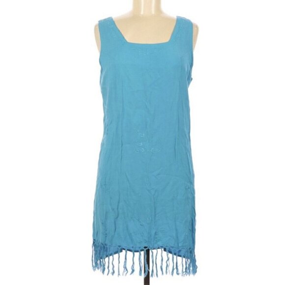 Baba‎ Clothing Turquoise Blue Sleeveless Dress - Picture 1 of 2